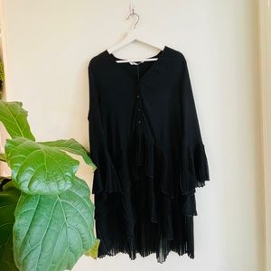 Zara Black Pleated Blouse / Dress